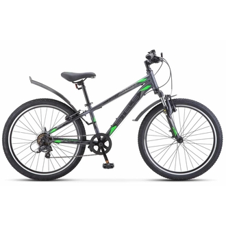 Подростковый велосипед Stels Navigator-400 V 24" Серый/Зеленый 12" 2024