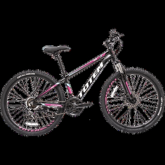 Велосипед горный Totem Y650 р. 14.5" 26" 2023 (черынй/розовый)