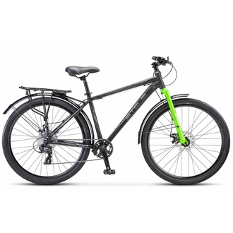 Велосипед горный Stels Navigator-700 Курьер MD 19" 27.5" (2024) (черный/зеленый) 